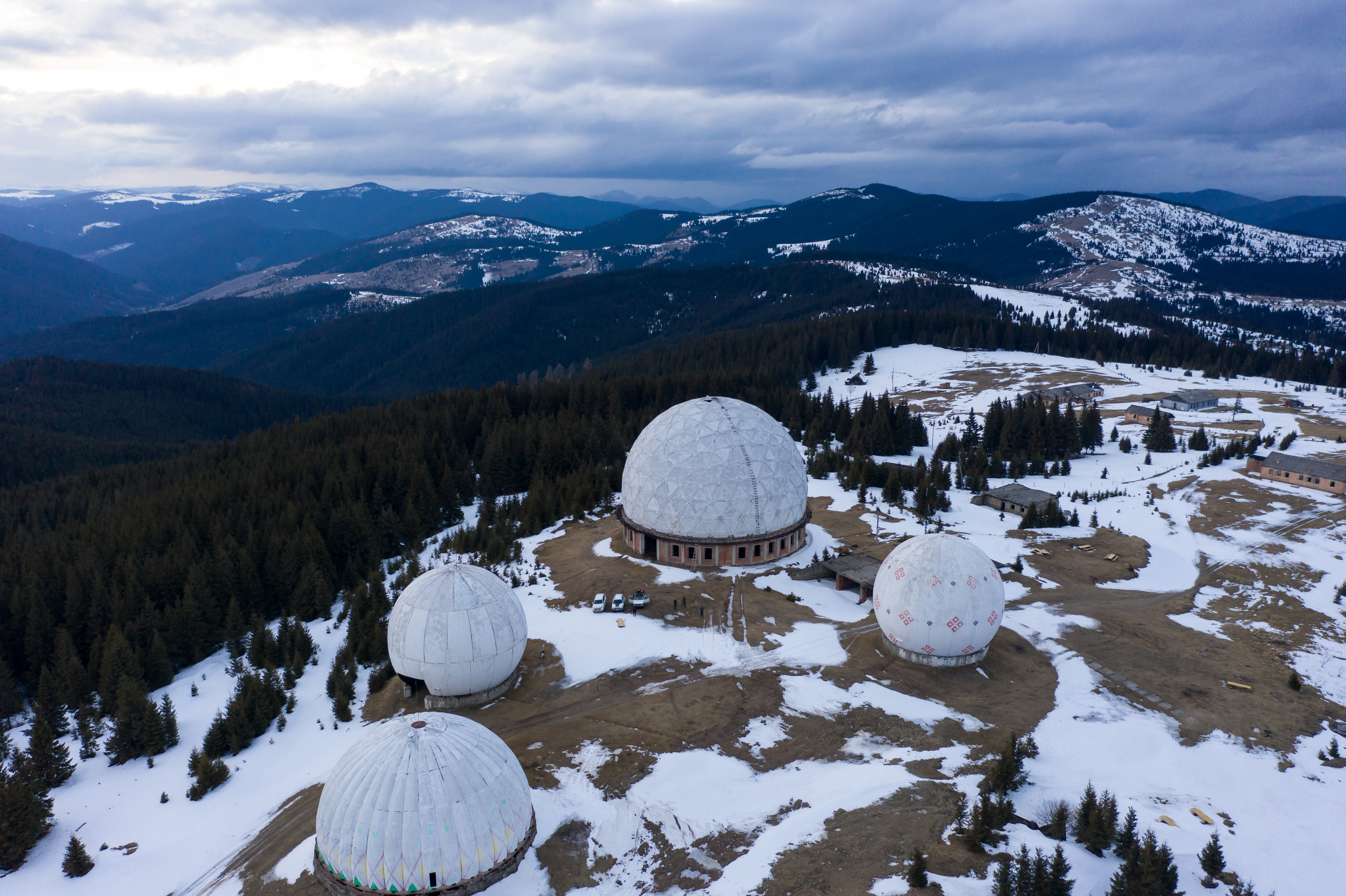 Dome Houses on a snowy mountain