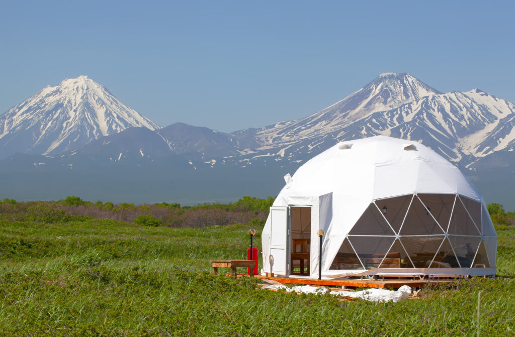 camping with dome house