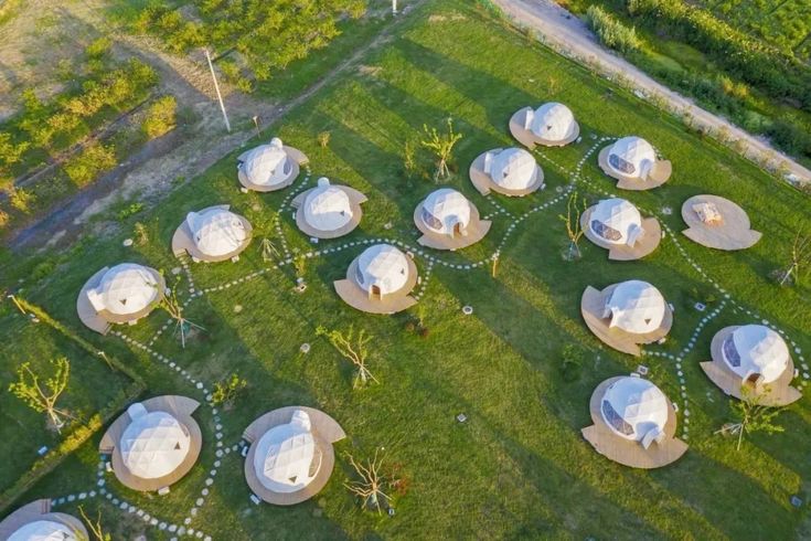 a hotel built using dome shaped houses